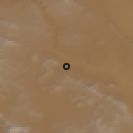 Shaded relief of the 56 km around Sāmān, drawn from the GMTED2010 grid