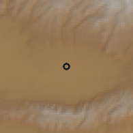 Shaded relief of the 54 km around Sarāb, drawn from the GMTED2010 grid