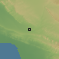 Shaded relief of the 56 km around Sar Dasht, drawn from the GMTED2010 grid