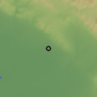 Shaded relief of the 56 km around Shabānkāreh, drawn from the GMTED2010 grid