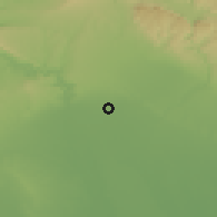Shaded relief of the 56 km around Shahrak-e Bābak, drawn from the GMTED2010 grid