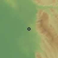 Shaded relief of the 57 km around Shahrak-e Golestān, drawn from the GMTED2010 grid