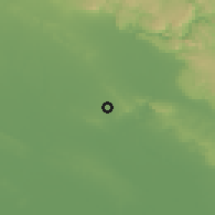 Shaded relief of the 56 km around Shahrak-e Shahīd Sharāfat, drawn from the GMTED2010 grid