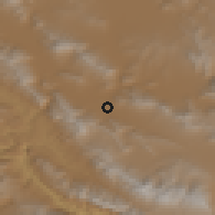 Shaded relief of the 56 km around Shalamzār, drawn from the GMTED2010 grid