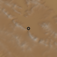 Shaded relief of the 55 km around Shāzand, drawn from the GMTED2010 grid