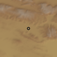 Shaded relief of the 57 km around Sheshdeh, drawn from the GMTED2010 grid