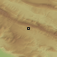 Shaded relief of the 55 km around Ābdānān, drawn from the GMTED2010 grid
