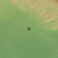 Shaded relief of the 56 km around Sīāh Manşūr, drawn from the GMTED2010 grid