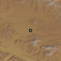 Shaded relief of the 55 km around Sonqor, drawn from the GMTED2010 grid