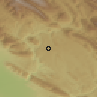 Shaded relief of the 56 km around Sūq, drawn from the GMTED2010 grid