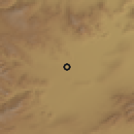 Shaded relief of the 54 km around Badalābād, drawn from the GMTED2010 grid