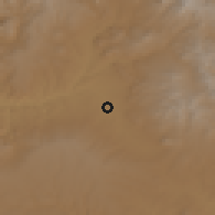 Shaded relief of the 54 km around Takāb, drawn from the GMTED2010 grid