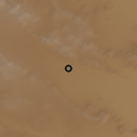 Shaded relief of the 56 km around Tīrān, drawn from the GMTED2010 grid