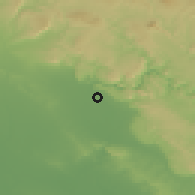 Shaded relief of the 56 km around Torkālakī, drawn from the GMTED2010 grid