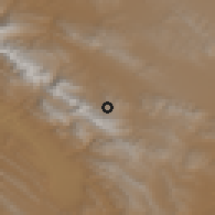 Shaded relief of the 56 km around Yāsūj, drawn from the GMTED2010 grid