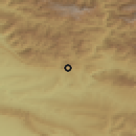 Shaded relief of the 54 km around Bahunah, drawn from the GMTED2010 grid