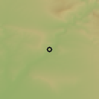 Shaded relief of the 54 km around Banī Nān, drawn from the GMTED2010 grid