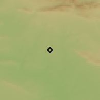 Shaded relief of the 54 km around Batnāy, drawn from the GMTED2010 grid