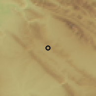 Shaded relief of the 55 km around Bayinjan H̱wānī, drawn from the GMTED2010 grid