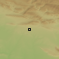 Shaded relief of the 54 km around Bēbān, drawn from the GMTED2010 grid