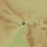 Shaded relief of the 55 km around Darband-e H̱ān, drawn from the GMTED2010 grid