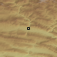 Shaded relief of the 54 km around Dayralūk, drawn from the GMTED2010 grid