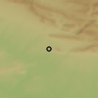 Shaded relief of the 54 km around Fāidah, drawn from the GMTED2010 grid