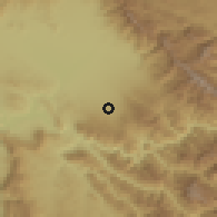 Shaded relief of the 55 km around H̨alubčah, drawn from the GMTED2010 grid