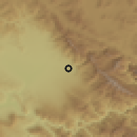 Shaded relief of the 55 km around H̱ūrmāl, drawn from the GMTED2010 grid