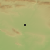Shaded relief of the 54 km around Kalakjī, drawn from the GMTED2010 grid