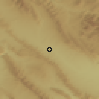 Shaded relief of the 55 km around Šaqlāwah, drawn from the GMTED2010 grid