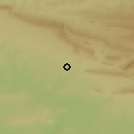 Shaded relief of the 54 km around Sumayl, drawn from the GMTED2010 grid