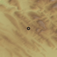 Shaded relief of the 54 km around Tāiman, drawn from the GMTED2010 grid