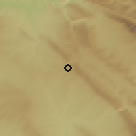 Shaded relief of the 55 km around Takīyah Kākah, drawn from the GMTED2010 grid