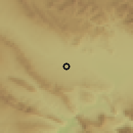 Shaded relief of the 55 km around Zarāyin, drawn from the GMTED2010 grid