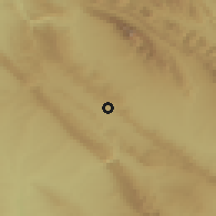 Shaded relief of the 55 km around Allāyī Sārū, drawn from the GMTED2010 grid
