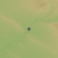Shaded relief of the 55 km around Altūn Kūprū, drawn from the GMTED2010 grid