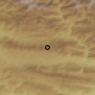 Shaded relief of the 54 km around 'Amadīyah, drawn from the GMTED2010 grid