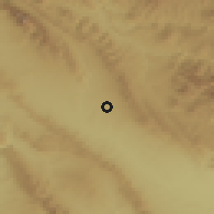 Shaded relief of the 55 km around as-Sulaymānīyah, drawn from the GMTED2010 grid