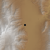 Shaded relief of the 57 km around Cafayate, drawn from the GMTED2010 grid