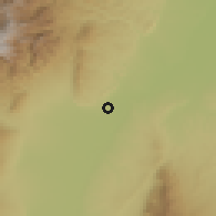 Shaded relief of the 58 km around Caimancito, drawn from the GMTED2010 grid