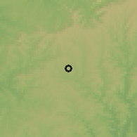 Shaded relief of the 57 km around Campo Viera, drawn from the GMTED2010 grid