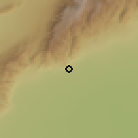 Shaded relief of the 57 km around Chumbicha, drawn from the GMTED2010 grid