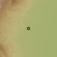 Shaded relief of the 57 km around Concepción, drawn from the GMTED2010 grid