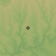 Shaded relief of the 57 km around 25 de Mayo, drawn from the GMTED2010 grid