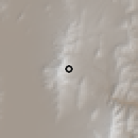 Shaded relief of the 58 km around El Aguilar, drawn from the GMTED2010 grid
