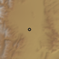 Shaded relief of the 58 km around El Carril, drawn from the GMTED2010 grid