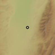 Shaded relief of the 58 km around El Piquete, drawn from the GMTED2010 grid