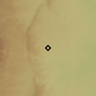 Shaded relief of the 56 km around Alta Gracia, drawn from the GMTED2010 grid