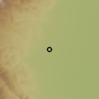 Shaded relief of the 57 km around Alto Verde, drawn from the GMTED2010 grid